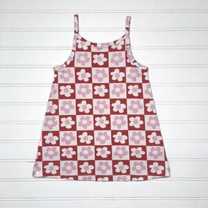 HANNA ANDERSSON VGUC Colorful Floral Check Pattern Spaghetti Strap Dress